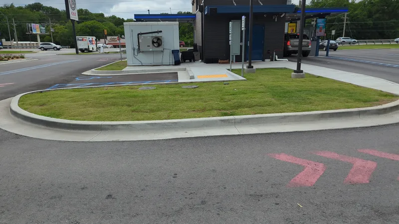 High traffic area with fresh sod.