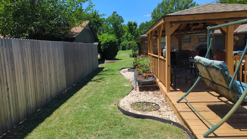 Small residential backyard
