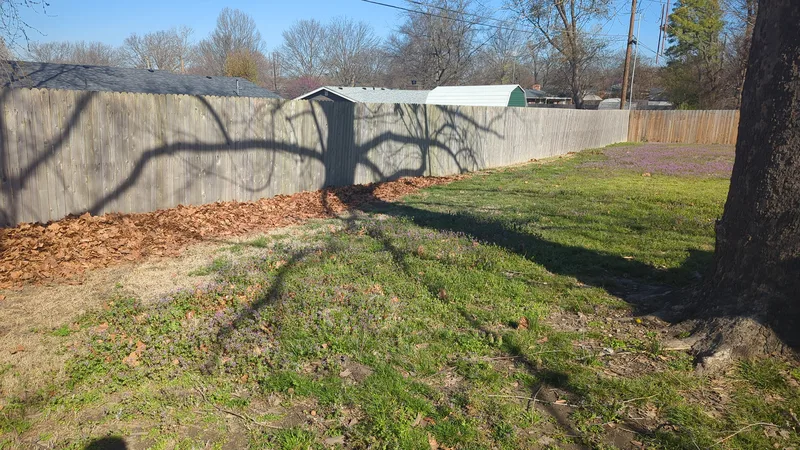 Leaf piles waiting to be vacuumed up.