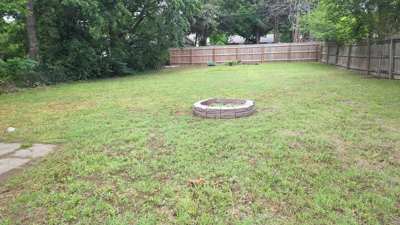 Freshly mowed fire ring