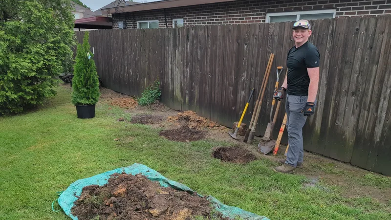 Backyard Landscaping Tree Install